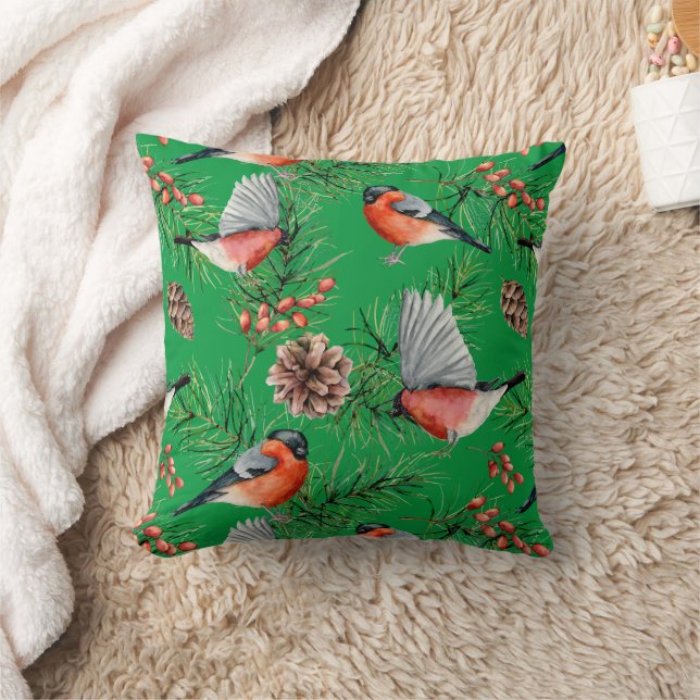 Weihnachtsbullfinch Kissen (Decke)