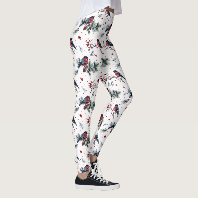 Weihnachtsbullfinch Leggings (Rechts)