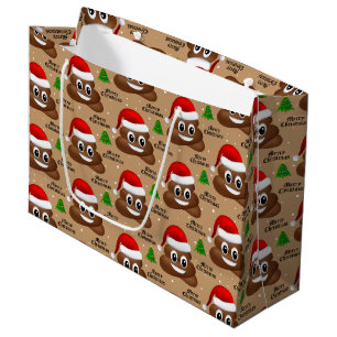 Weihnachtsbummel Emoji mit Weihnachtsmannmütze Ges Große Geschenktüte
