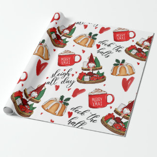 Weihnachtsbummel, Kuchen, Niedliches Schlagpapier Geschenkpapier