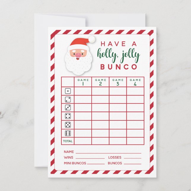 Weihnachtsbunco Holly Jolly Holiday Karte (Vorderseite)