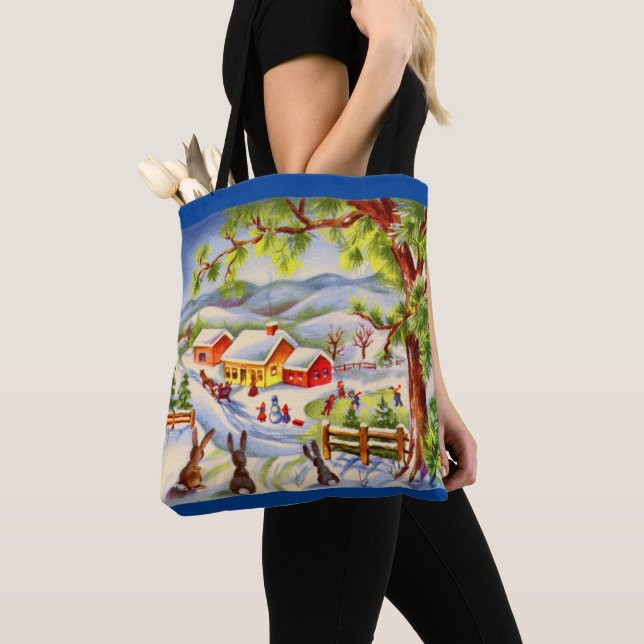 Weihnachtsbunnies sehen Weihnachten Tasche (Von Nahem)