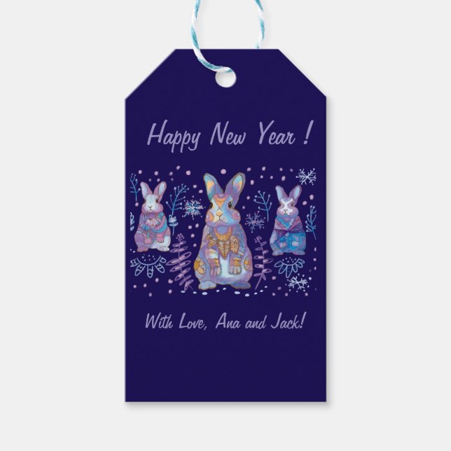 Weihnachtsbunny Geschenkanhänger (Vorderseite)