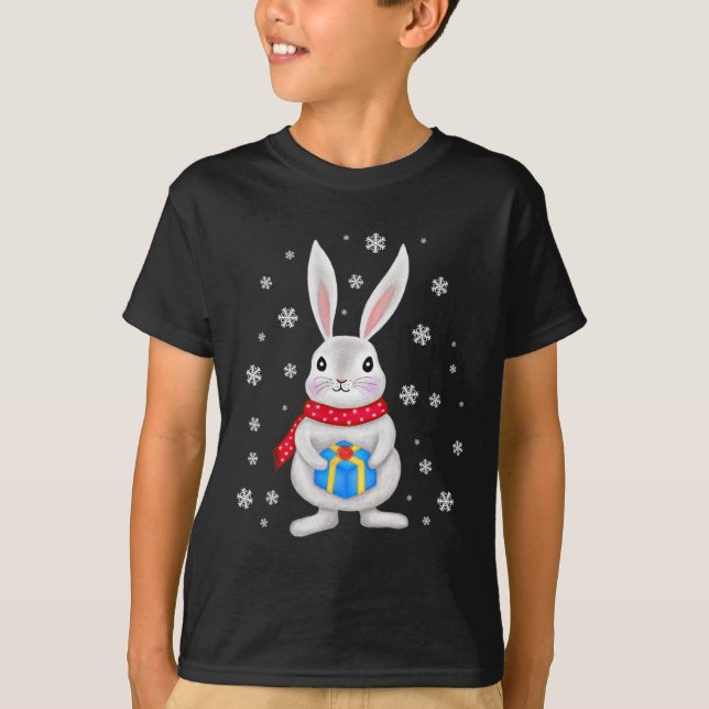 Weihnachtsbunny Rabbit Weihnachtskinder T-Shirt (Vorderseite)