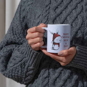 Weihnachtsbunny Scarf Weihnachtsmannmütze Kaffeetasse