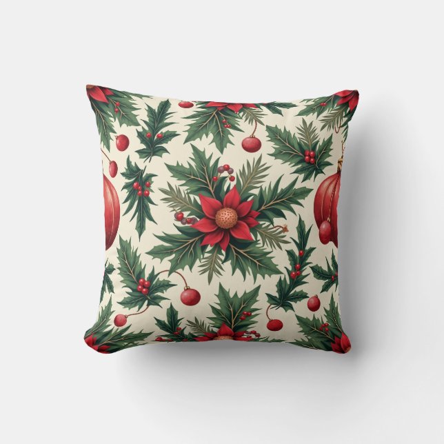 Weihnachtsbunt Rote Blume Kissen Kissen Kissen (Vorderseite)