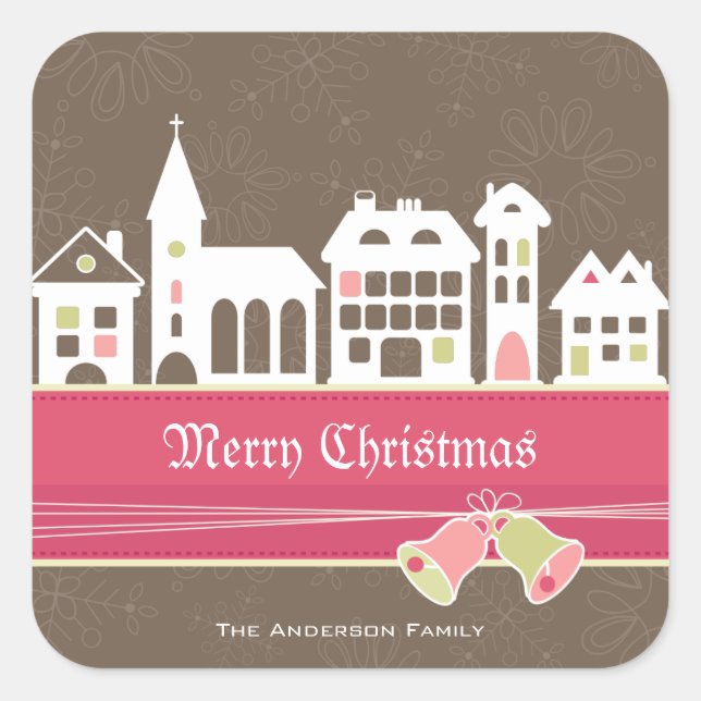 Weihnachtsbürgersticker Quadratischer Aufkleber (Vorderseite)