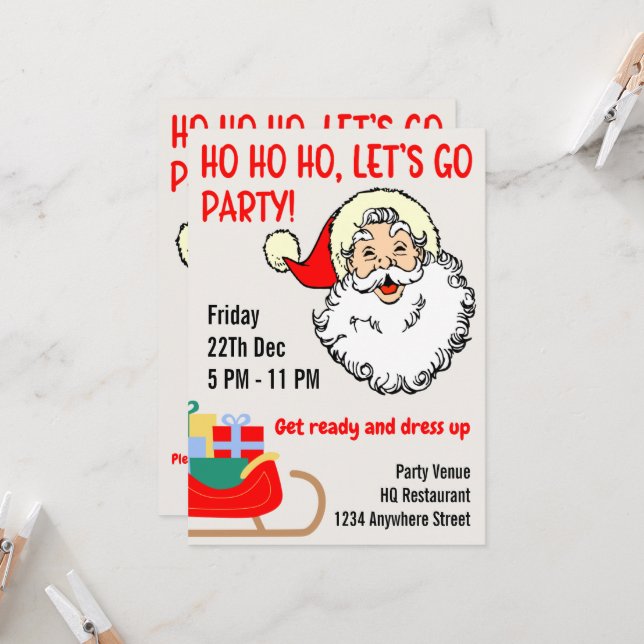 Weihnachtsbüro der Party Einladung (Vorderseite/Rückseite Beispiel)