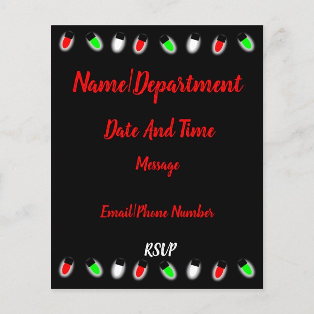 Weihnachtsbüro Party Einladung Flyer (Hinten)