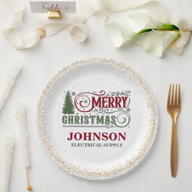 Weihnachtsbüro-Party Pappteller (Hochzeit)