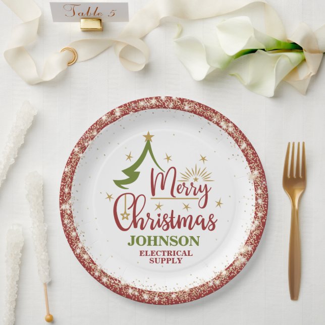 Weihnachtsbüro-Party Pappteller (Hochzeit)