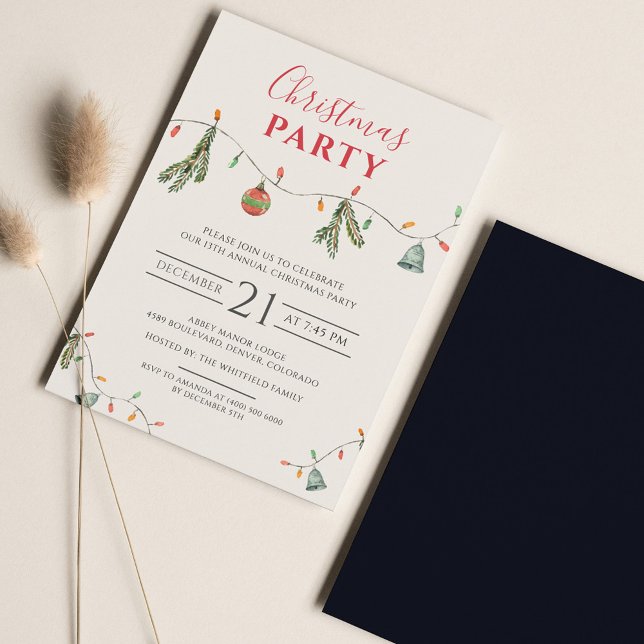 Weihnachtsbüros Business Party Einladung (Boho Family Christmas Party Invitation)