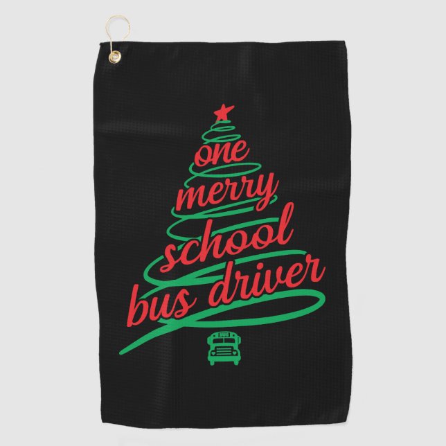 Weihnachtsbusfahrer, Schulbus Golfhandtuch (Vorderseite)
