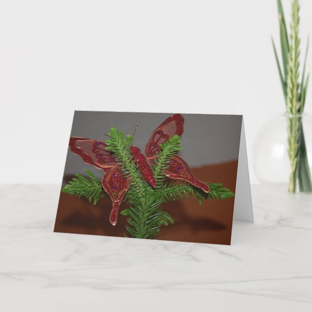 Weihnachtsbutterfly-Karte Feiertagskarte (Vorderseite)