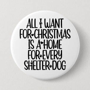Weihnachtsbutton für Shelter-Hunde Button