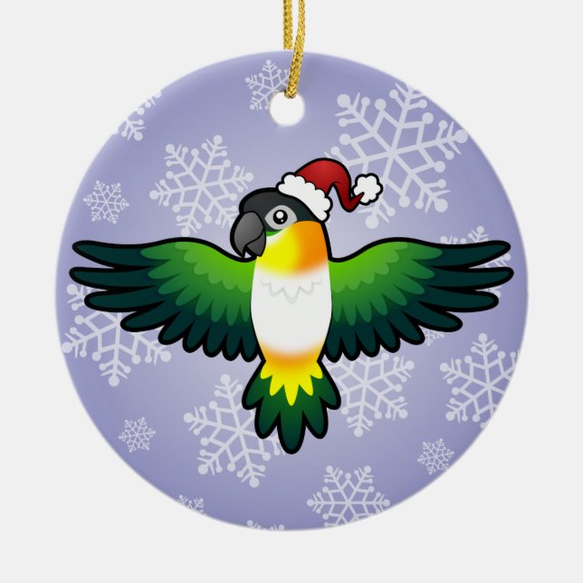 WeihnachtsCaique/-Lovebird/-Pionus/-papagei Keramikornament (Vorne)