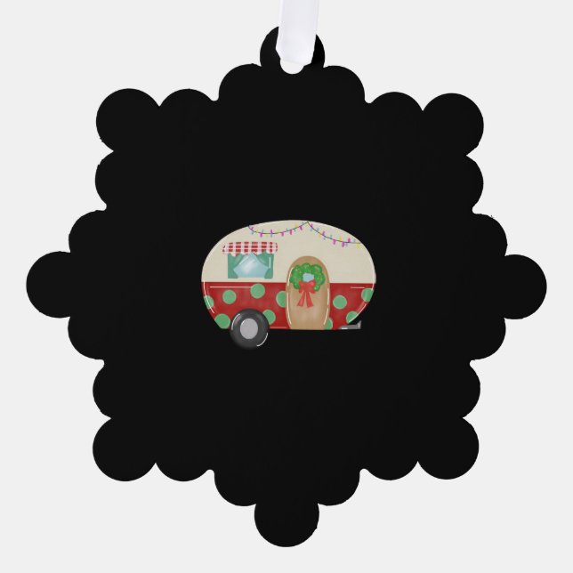 Weihnachtscamper Ornament Karte (Vorderseite)