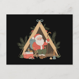 Weihnachtscamping Santa Camp Xmas Ferienzeit Feiertagspostkarte