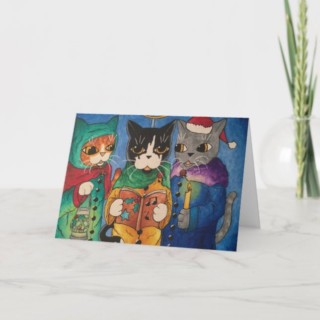 Weihnachtscarol-Sänger Feiertagskarte (Vorderseite)