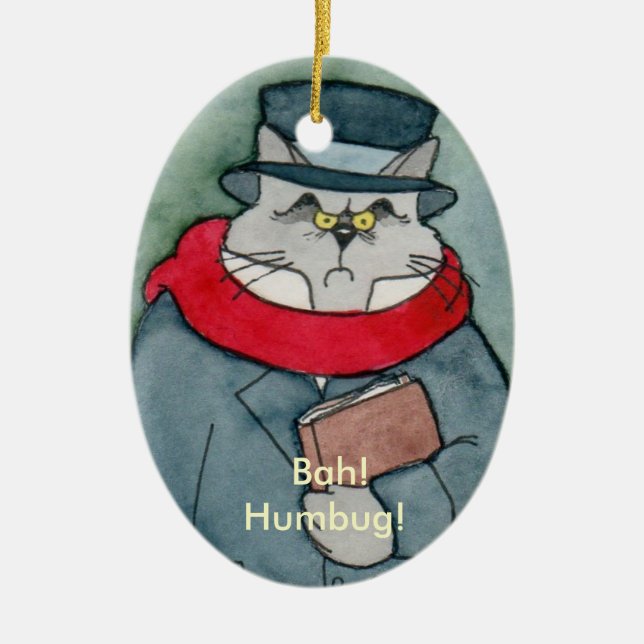Weihnachtscarols EbeMeowzer Scrooge Keramik Ornament (Vorne)