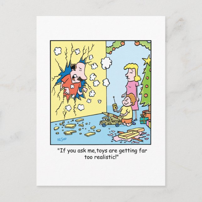 WeihnachtsCartoon über Spielwaren! Feiertagspostkarte (Vorderseite)