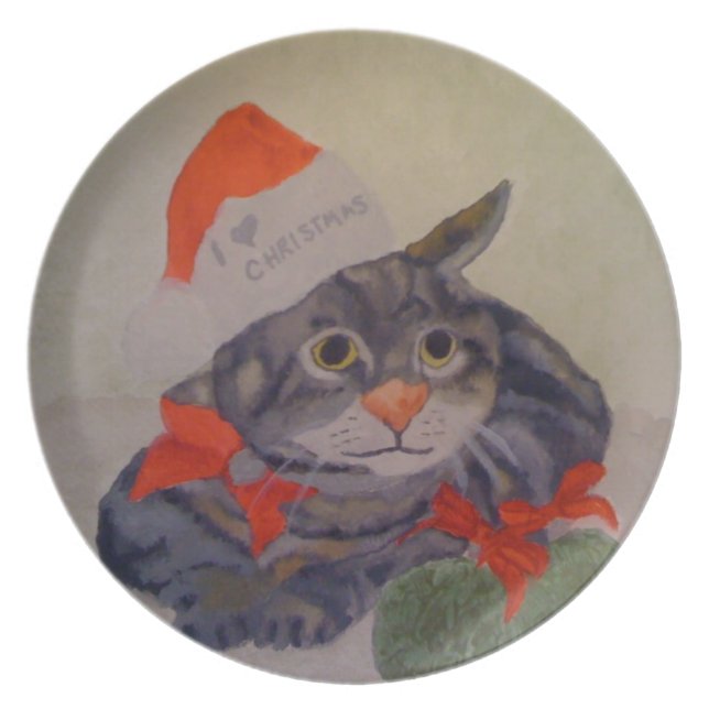WEIHNACHTScat-PLATTE Essteller (Vorderseite)