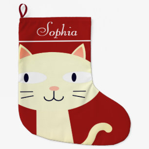 WEIHNACHTScat-STRÜMPFE, NIEDLICHER GIRLY WEISSCAT Großer Weihnachtsstrumpf