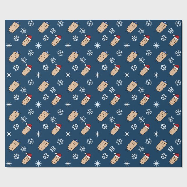 Weihnachtschanukka-Kartoffel-Kartoffel-Packpapier Geschenkpapier (Saum)