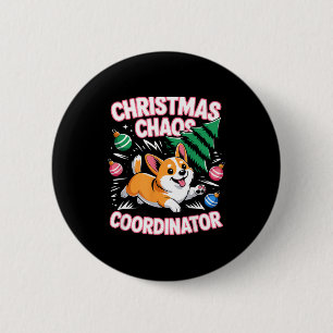 Weihnachtschaos-Koordinator Xmas-Welpen Lustig Wel Button
