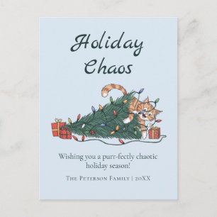 Weihnachtschaos Lustige Katze Weihnachten Postkart