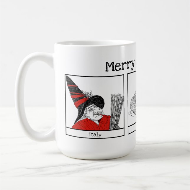 Weihnachtscharakter rund um die Weltausstellung Kaffeetasse (Links)