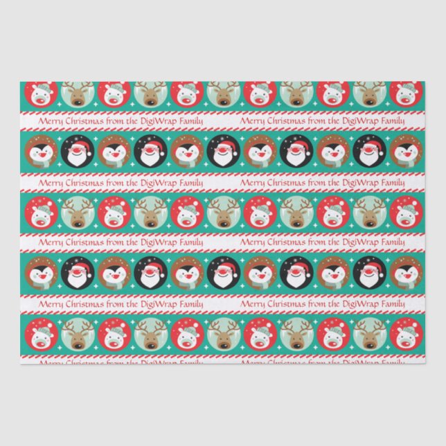 Weihnachtscharaktere Seidenpapier (Vorderseite)