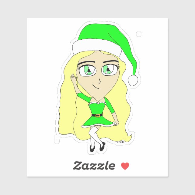 Weihnachtschibi Aufkleber (Blatt)