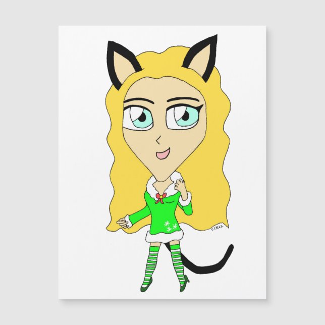 Weihnachtschibi Magnetkarte (Vorderseite)