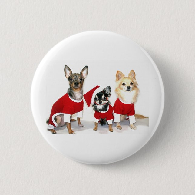 WeihnachtsChihuahua Button (Vorderseite)
