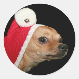 WeihnachtsChihuahuaaufkleber Runder Aufkleber