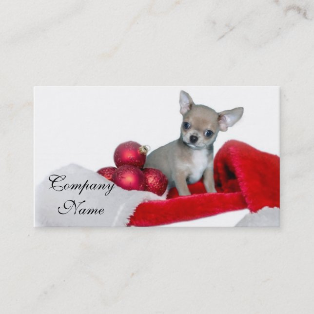 WeihnachtsChihuahuahund Visitenkarte (Vorderseite)