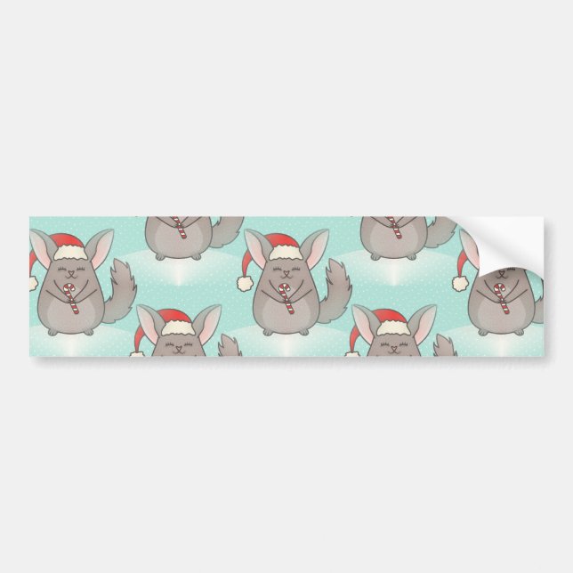 Weihnachtschinchillas Autoaufkleber (Vorne)