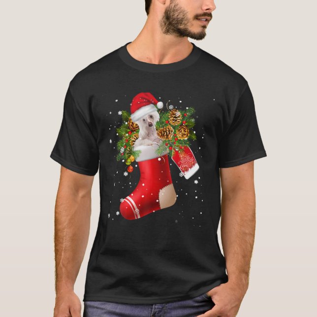 Weihnachtschinesisch in Weihnachtssock Pajama erfu T-Shirt (Vorderseite)