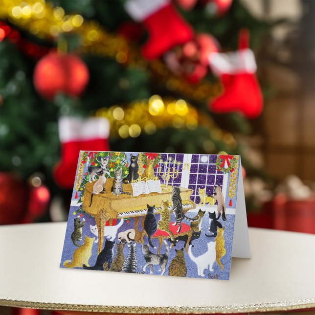 Weihnachtschor Feiertagskarte (Card on table)