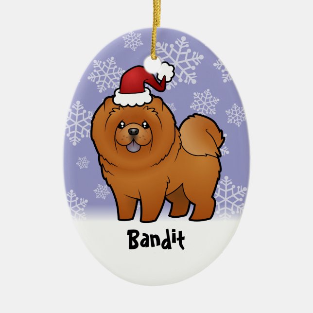 WeihnachtsChow-Chow (addieren Sie Ihren Keramikornament (Vorne)