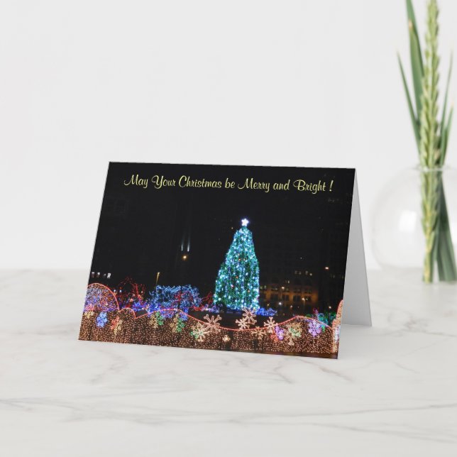 WeihnachtsCity Lights Card Feiertagskarte (Vorderseite)