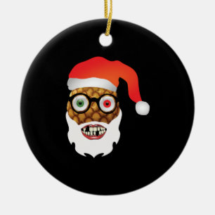 Weihnachtsclaus lustig Ananas Keramik Ornament