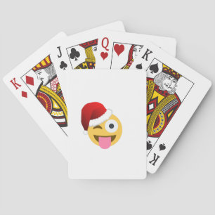 Weihnachtsclaus windet Emoji Spielkarten