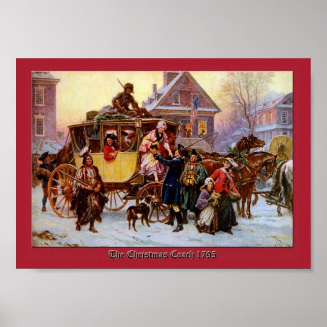 Weihnachtscoach 1795 von Jean Leon Ferris Print Poster (Vorne)