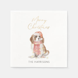 Weihnachtscocker Spaniel Dog Gold Foil Holiday Serviette