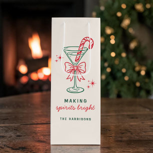Weihnachtscocktail-Machen-Geister-Hellig-Holiday Geschenktüte Für Weinflaschen