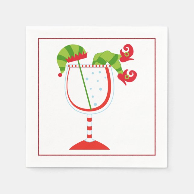 Weihnachtscocktail Napkin mit Martinool Serviette (Vorderseite)