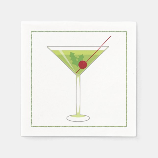 Weihnachtscocktail Napkin mit Martinool Serviette (Vorderseite)