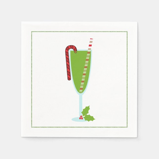 Weihnachtscocktail Napkin mit Martinool Serviette (Vorderseite)